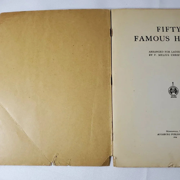 Fifty Famous Hymns Arranged For Ladies Voices book 1926  F. Melius Christiansen - Picture 5 of 9
